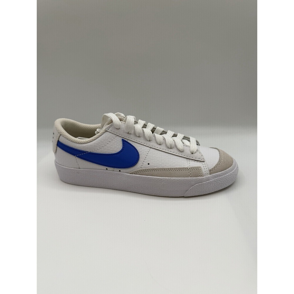 NIKE Youth BLAZER LOW '77,Youth 5Y, EU 37.5,White-Blue & Green Accents,DA4074109